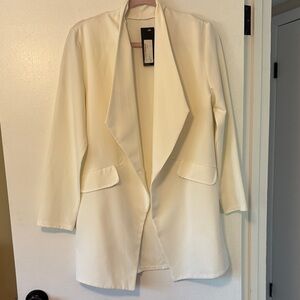 Longline white blazer